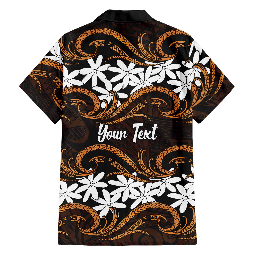 Personalised Cook Islands Rakahanga Family Matching Puletasi and Hawaiian Shirt Tiare Maori Polynesian Waves Tattoo