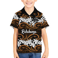 Personalised Cook Islands Rakahanga Family Matching Puletasi and Hawaiian Shirt Tiare Maori Polynesian Waves Tattoo
