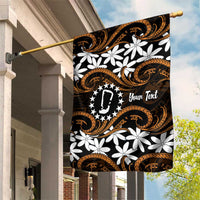 Personalised Cook Islands Rakahanga Garden Flag Tiare Maori Polynesian Waves Tattoo LT14 House Flag Orange - Polynesian Pride