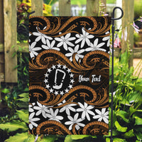 Personalised Cook Islands Rakahanga Garden Flag Tiare Maori Polynesian Waves Tattoo LT14 Garden Flag Orange - Polynesian Pride