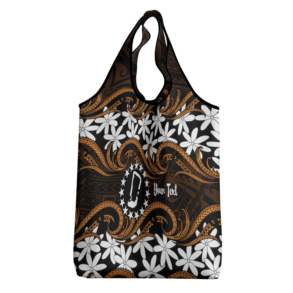 Personalised Cook Islands Rakahanga Grocery Bag Tiare Maori Polynesian Waves Tattoo LT14 - Polynesian Pride