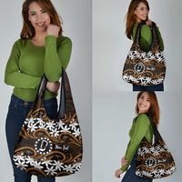 Personalised Cook Islands Rakahanga Grocery Bag Tiare Maori Polynesian Waves Tattoo LT14 - Polynesian Pride