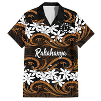 Personalised Cook Islands Rakahanga Hawaiian Shirt Tiare Maori Polynesian Waves Tattoo LT14 Orange - Polynesian Pride