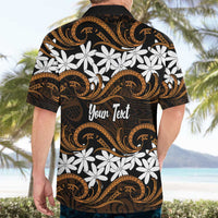 Personalised Cook Islands Rakahanga Hawaiian Shirt Tiare Maori Polynesian Waves Tattoo LT14 - Polynesian Pride