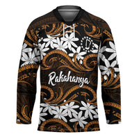 Personalised Cook Islands Rakahanga Hockey Jersey Tiare Maori Polynesian Waves Tattoo LT14 Unisex Orange - Polynesian Pride
