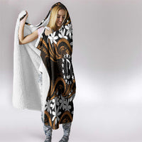 Personalised Cook Islands Rakahanga Hooded Blanket Tiare Maori Polynesian Waves Tattoo LT14 - Polynesian Pride