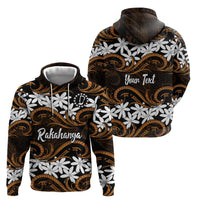 Personalised Cook Islands Rakahanga Hoodie Tiare Maori Polynesian Waves Tattoo LT14 - Polynesian Pride
