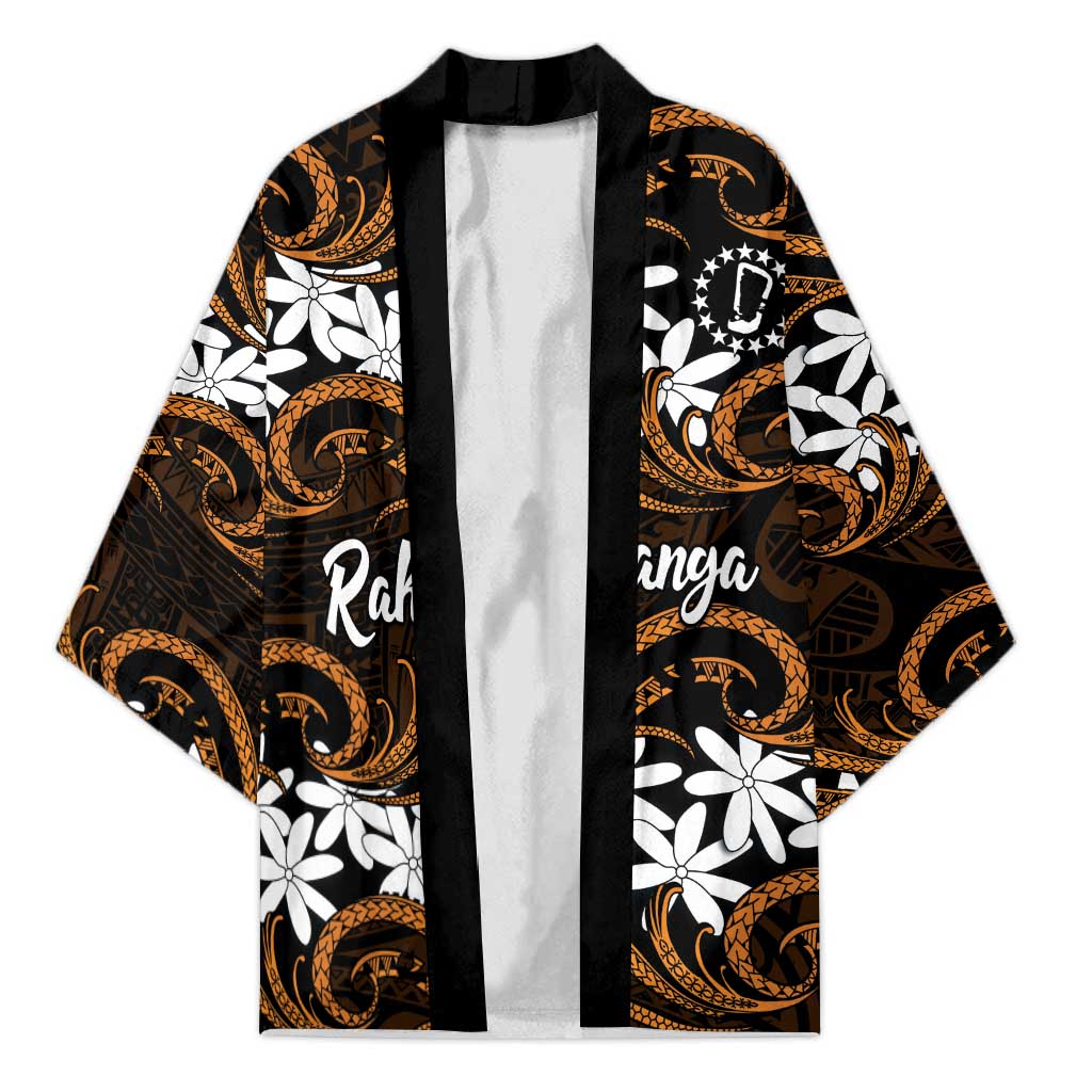 Personalised Cook Islands Rakahanga Kimono Tiare Maori Polynesian Waves Tattoo