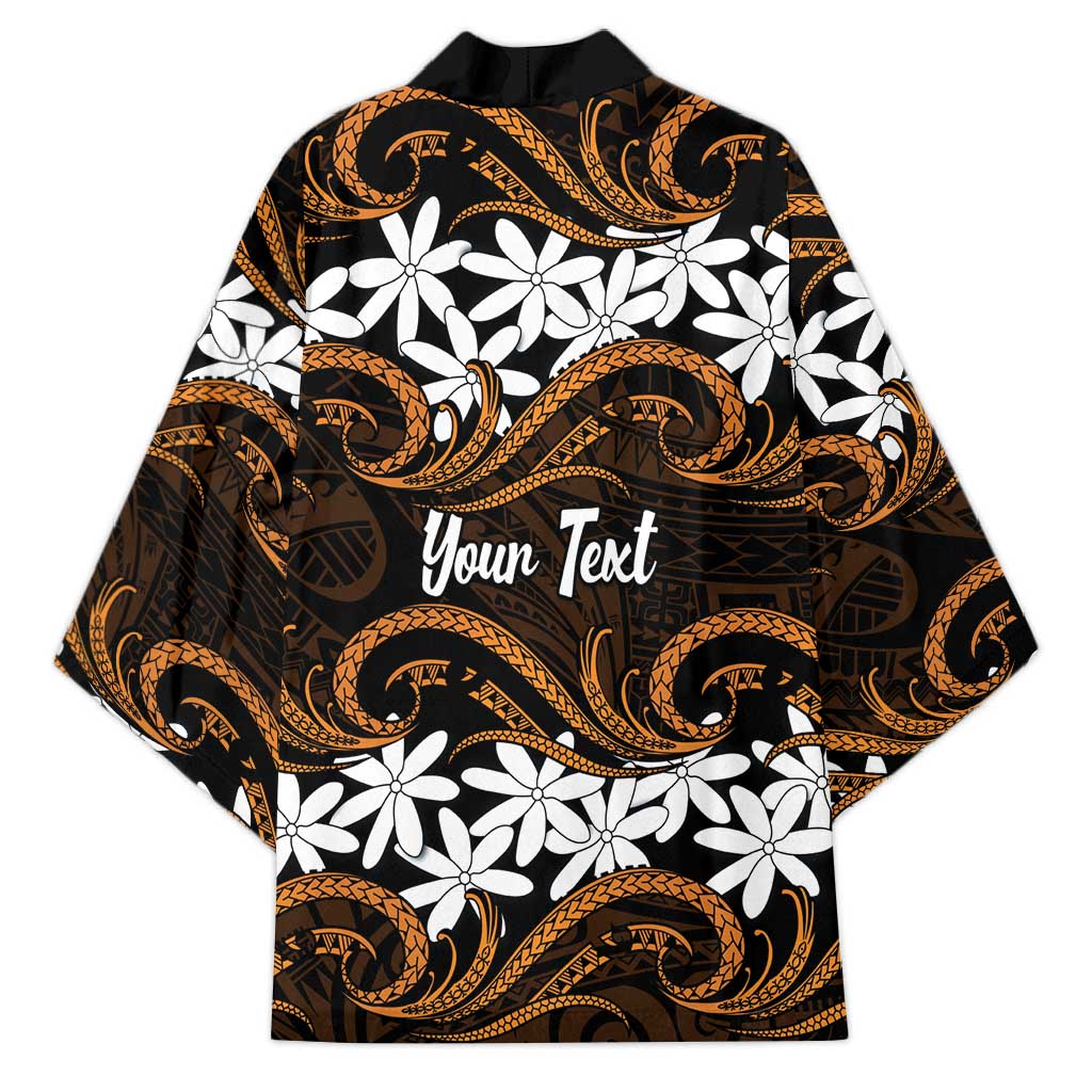 Personalised Cook Islands Rakahanga Kimono Tiare Maori Polynesian Waves Tattoo