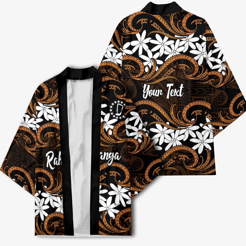 Personalised Cook Islands Rakahanga Kimono Tiare Maori Polynesian Waves Tattoo