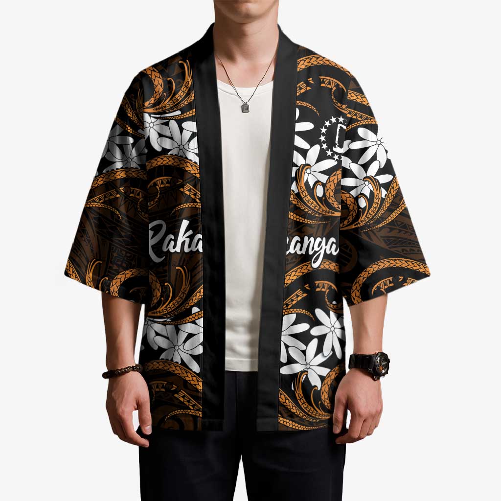 Personalised Cook Islands Rakahanga Kimono Tiare Maori Polynesian Waves Tattoo