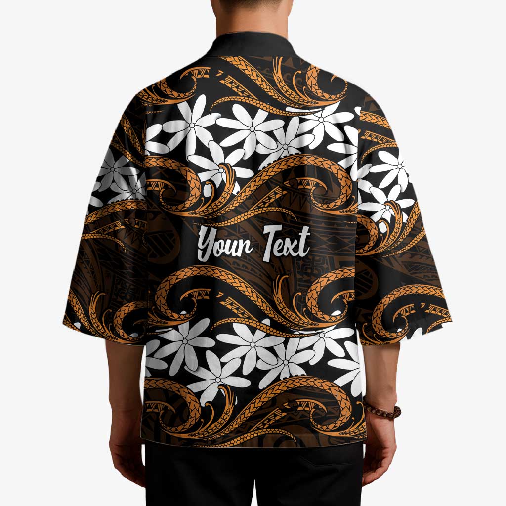 Personalised Cook Islands Rakahanga Kimono Tiare Maori Polynesian Waves Tattoo
