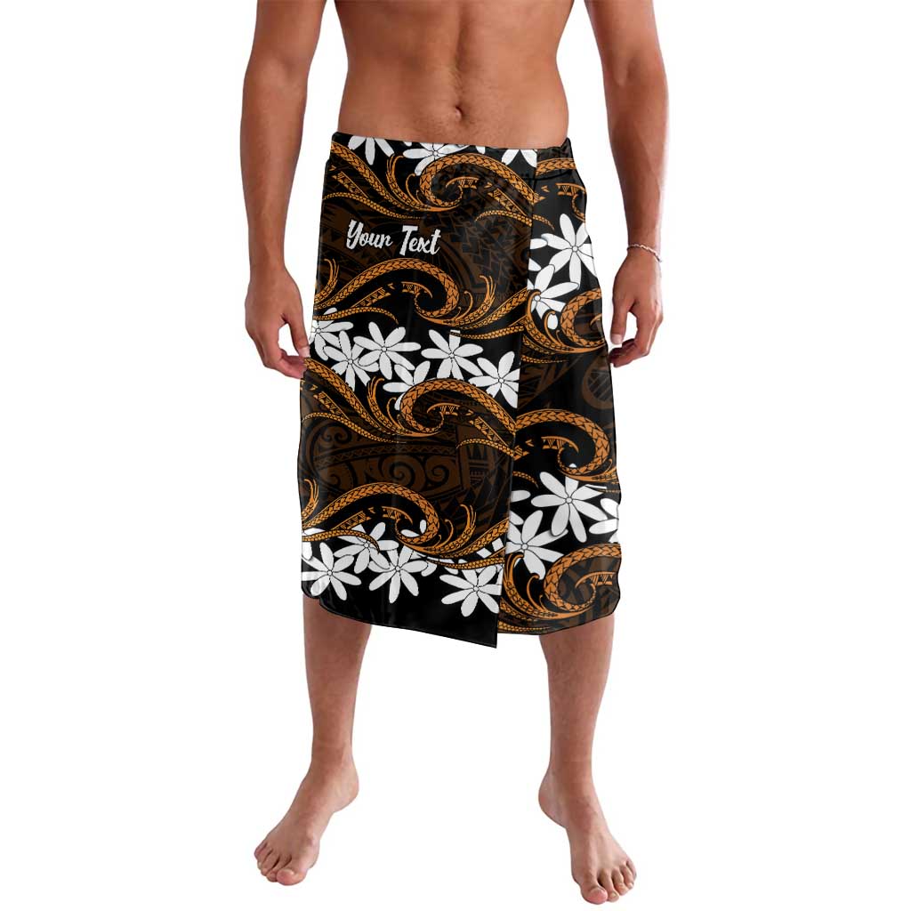 Personalised Cook Islands Rakahanga Lavalava Tiare Maori Polynesian Waves Tattoo LT14 Orange - Polynesian Pride