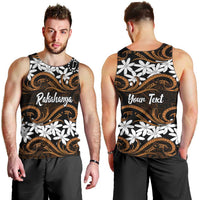 Personalised Cook Islands Rakahanga Men Tank Top Tiare Maori Polynesian Waves Tattoo LT14 - Polynesian Pride