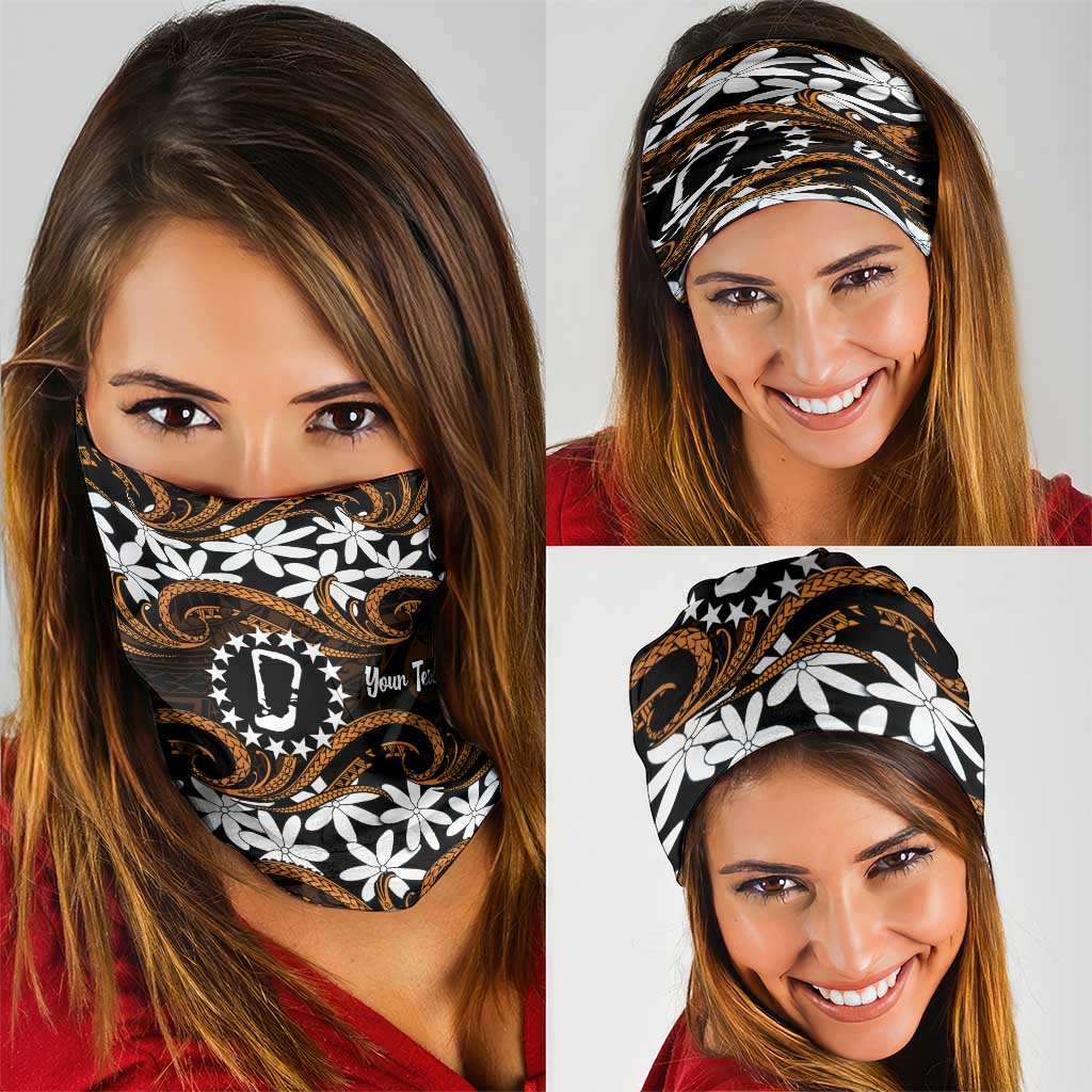 Personalised Cook Islands Rakahanga Neck Gaiter Tiare Maori Polynesian Waves Tattoo LT14 - Polynesian Pride