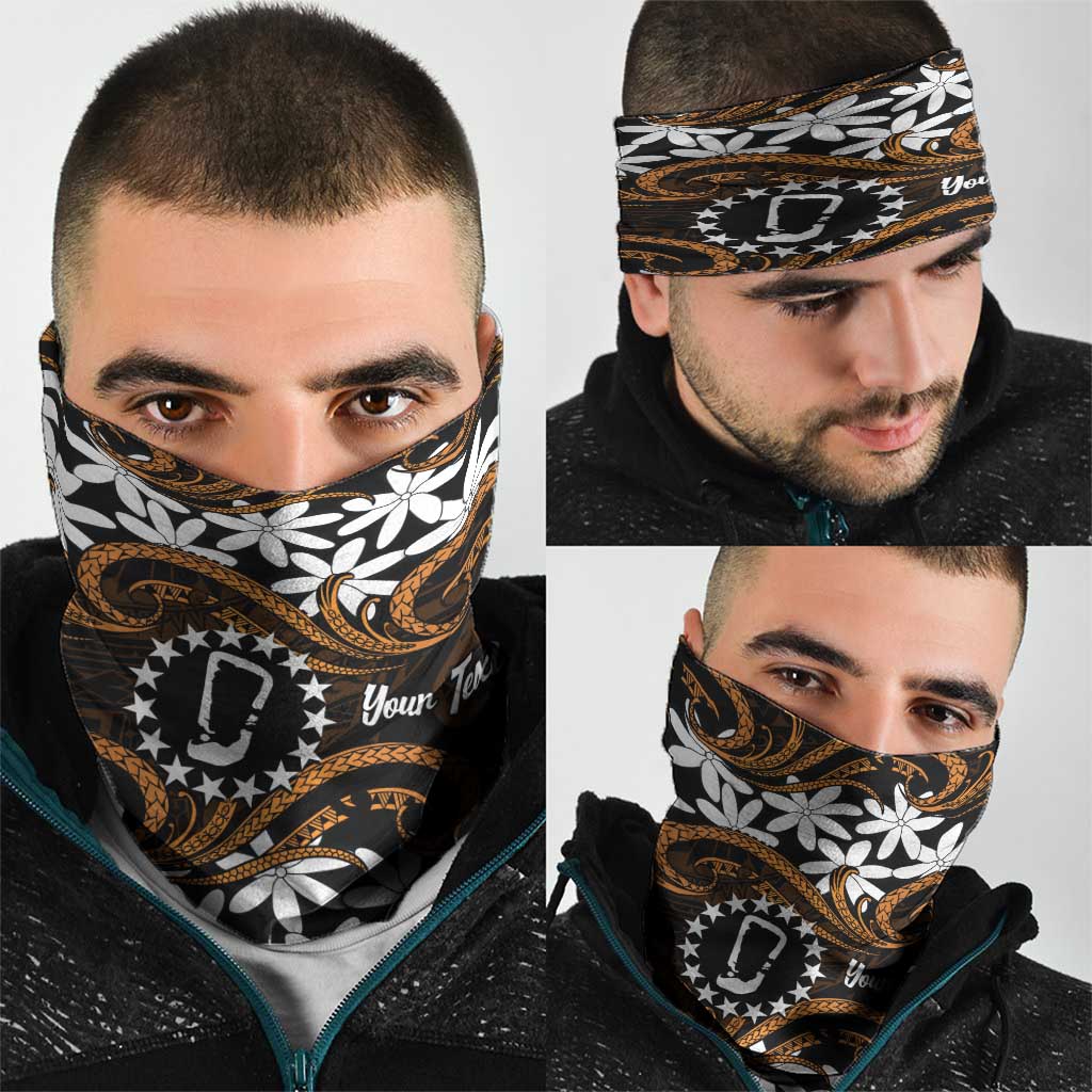 Personalised Cook Islands Rakahanga Neck Gaiter Tiare Maori Polynesian Waves Tattoo LT14 - Polynesian Pride