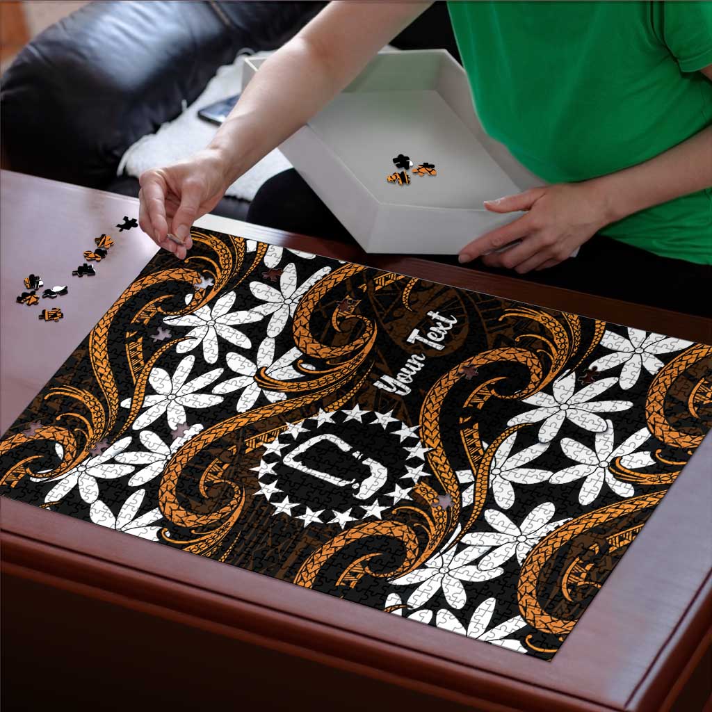 Personalised Cook Islands Rakahanga Puzzle Tiare Maori Polynesian Waves Tattoo LT14 - Polynesian Pride