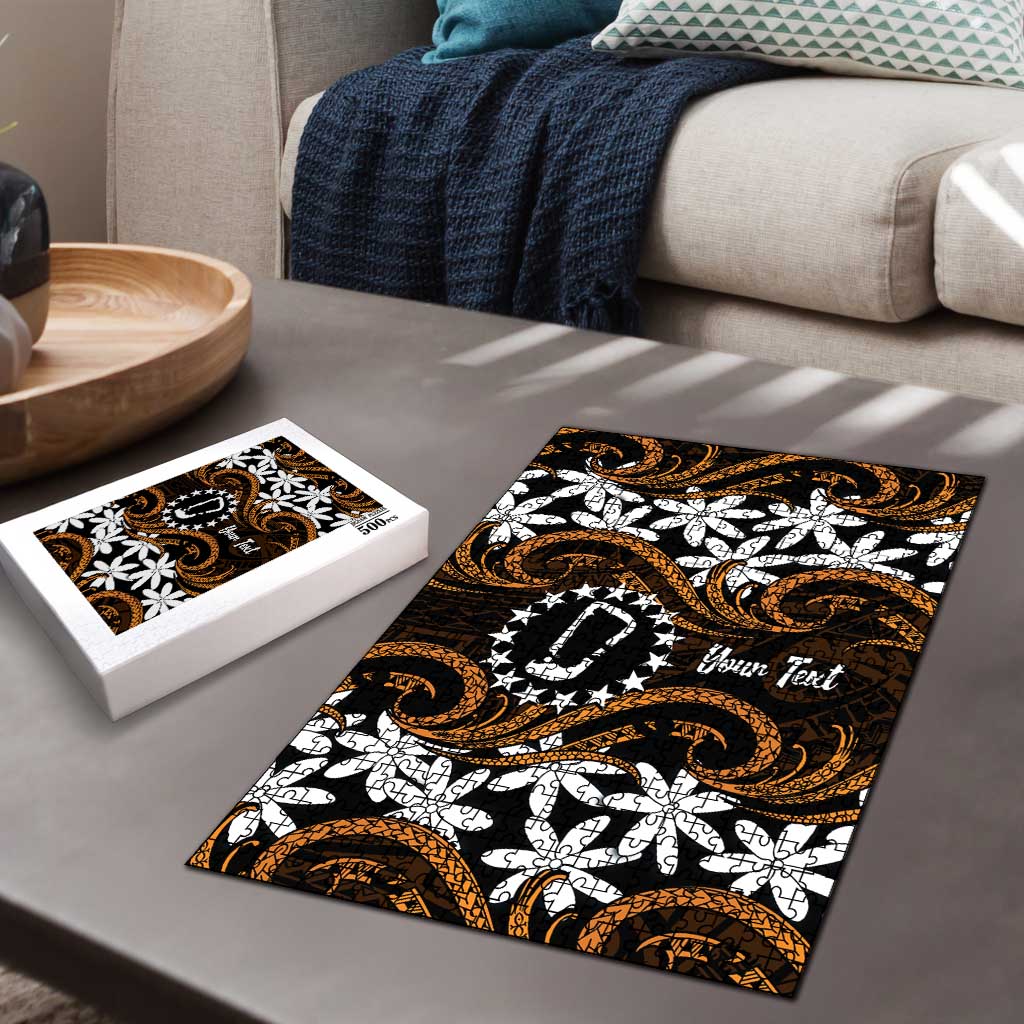 Personalised Cook Islands Rakahanga Puzzle Tiare Maori Polynesian Waves Tattoo LT14 - Polynesian Pride