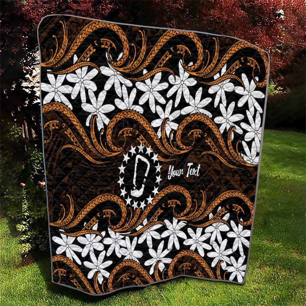 Personalised Cook Islands Rakahanga Quilt Tiare Maori Polynesian Waves Tattoo LT14 - Polynesian Pride