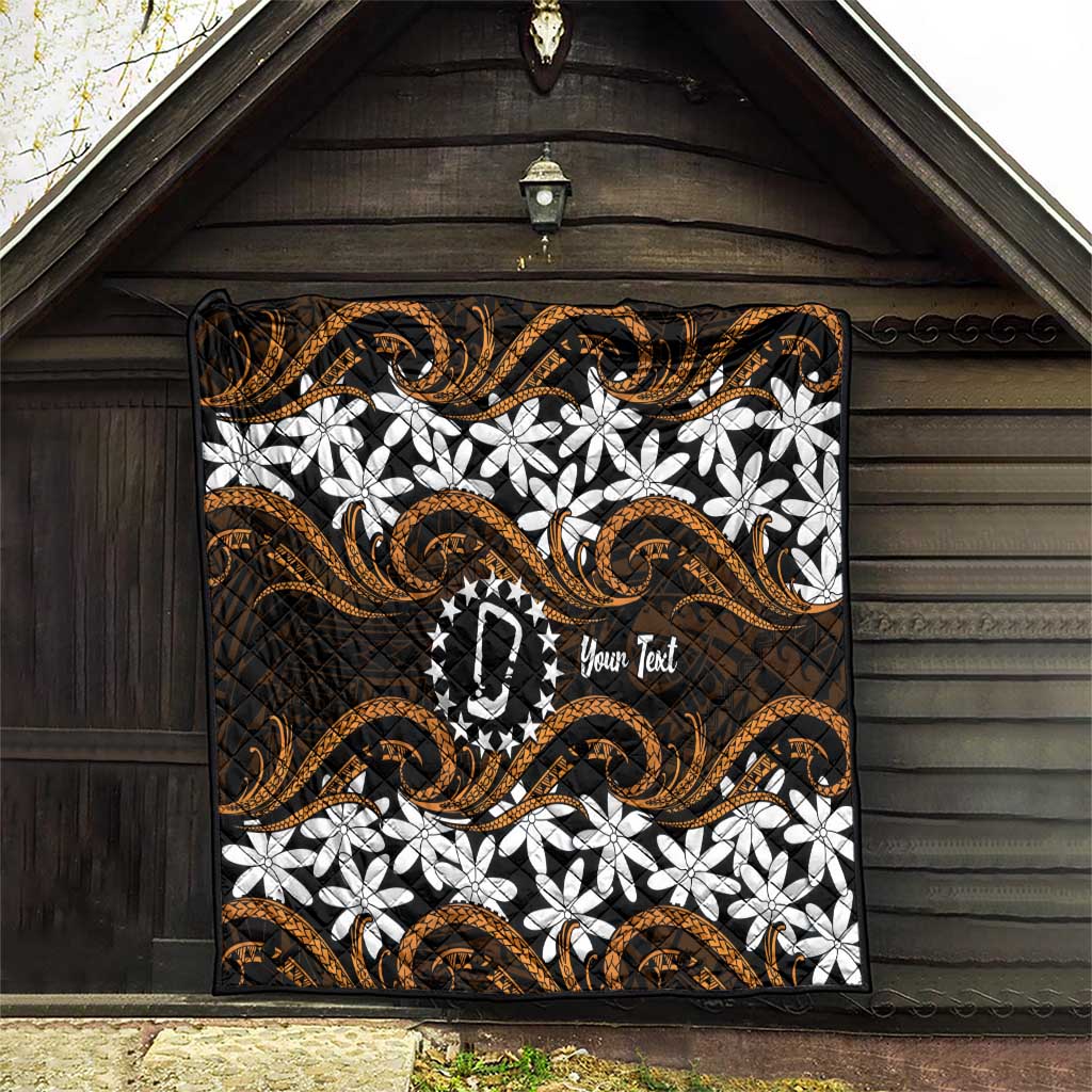 Personalised Cook Islands Rakahanga Quilt Tiare Maori Polynesian Waves Tattoo LT14 - Polynesian Pride