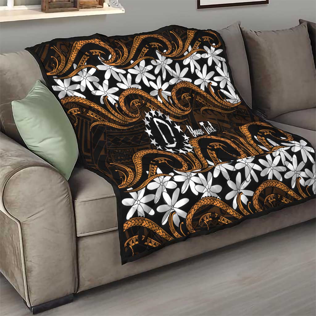 Personalised Cook Islands Rakahanga Quilt Tiare Maori Polynesian Waves Tattoo LT14 - Polynesian Pride