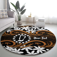 Personalised Cook Islands Rakahanga Round Carpet Tiare Maori Polynesian Waves Tattoo LT14 - Polynesian Pride