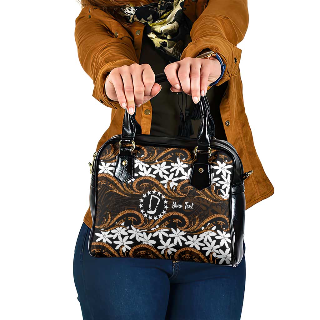 Personalised Cook Islands Rakahanga Shoulder Handbag Tiare Maori Polynesian Waves Tattoo LT14 One Size Orange - Polynesian Pride