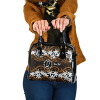 Personalised Cook Islands Rakahanga Shoulder Handbag Tiare Maori Polynesian Waves Tattoo LT14 One Size Orange - Polynesian Pride