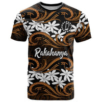 Personalised Cook Islands Rakahanga T Shirt Tiare Maori Polynesian Waves Tattoo LT14 Orange - Polynesian Pride