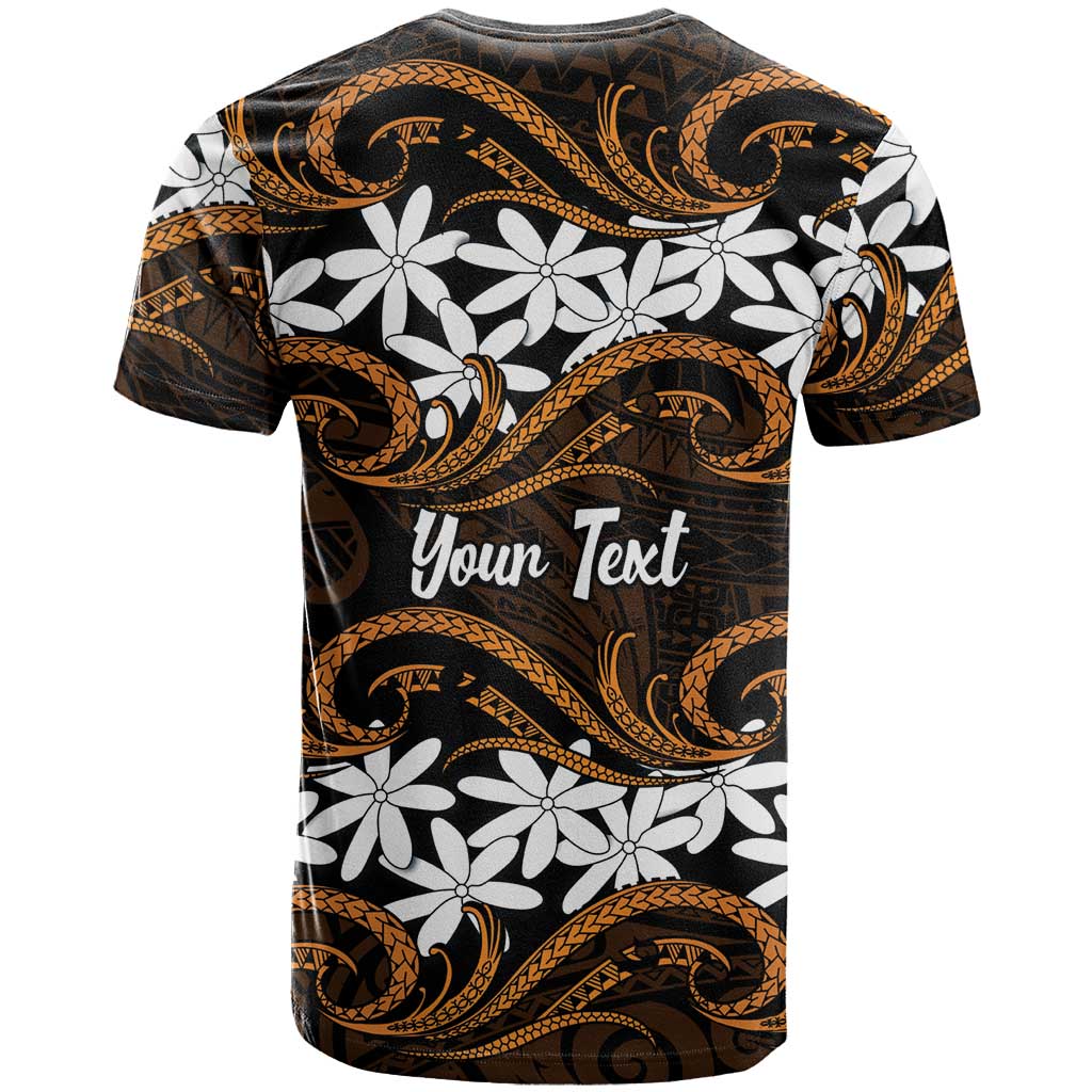 Personalised Cook Islands Rakahanga T Shirt Tiare Maori Polynesian Waves Tattoo LT14 - Polynesian Pride
