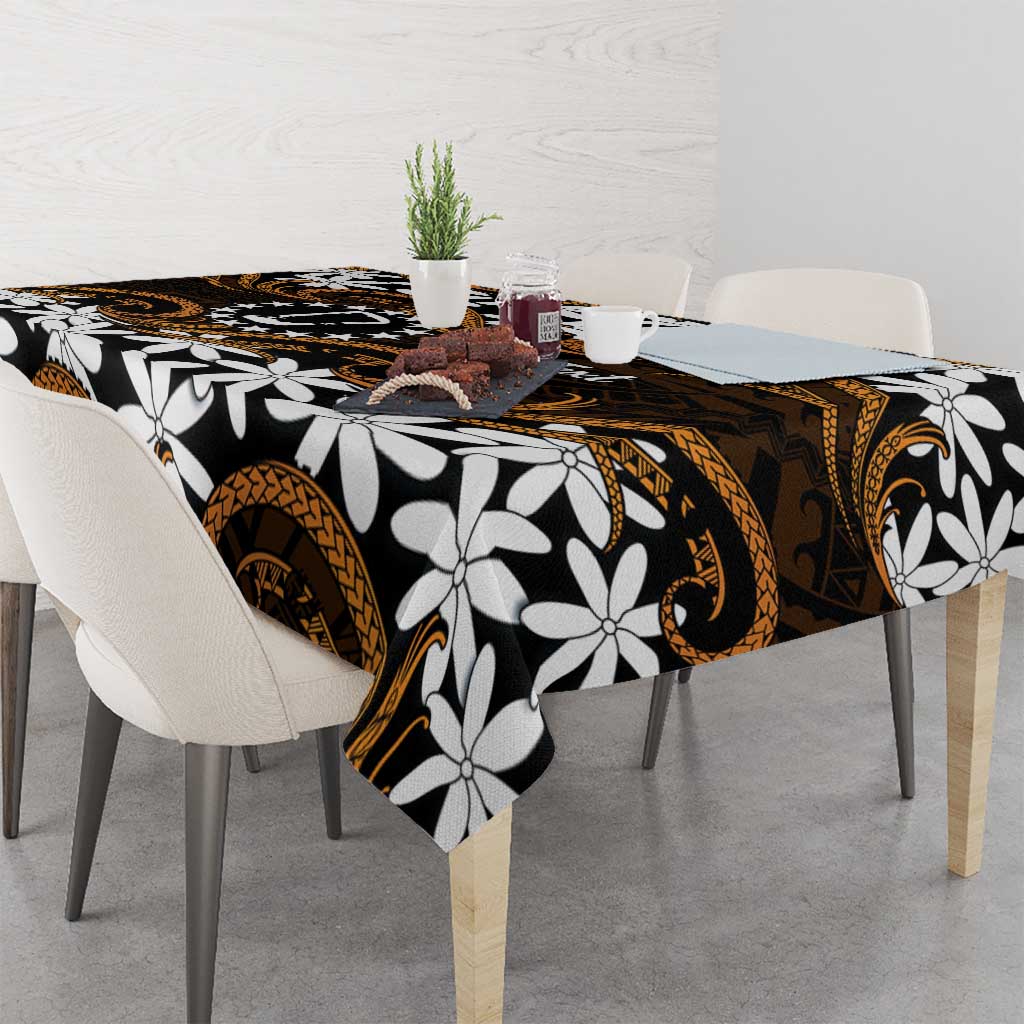 Personalised Cook Islands Rakahanga Tablecloth Tiare Maori Polynesian Waves Tattoo LT14 - Polynesian Pride