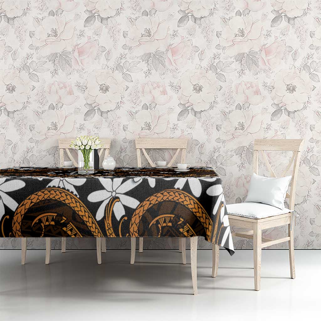 Personalised Cook Islands Rakahanga Tablecloth Tiare Maori Polynesian Waves Tattoo LT14 - Polynesian Pride