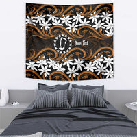 Personalised Cook Islands Rakahanga Tapestry Tiare Maori Polynesian Waves Tattoo LT14 - Polynesian Pride