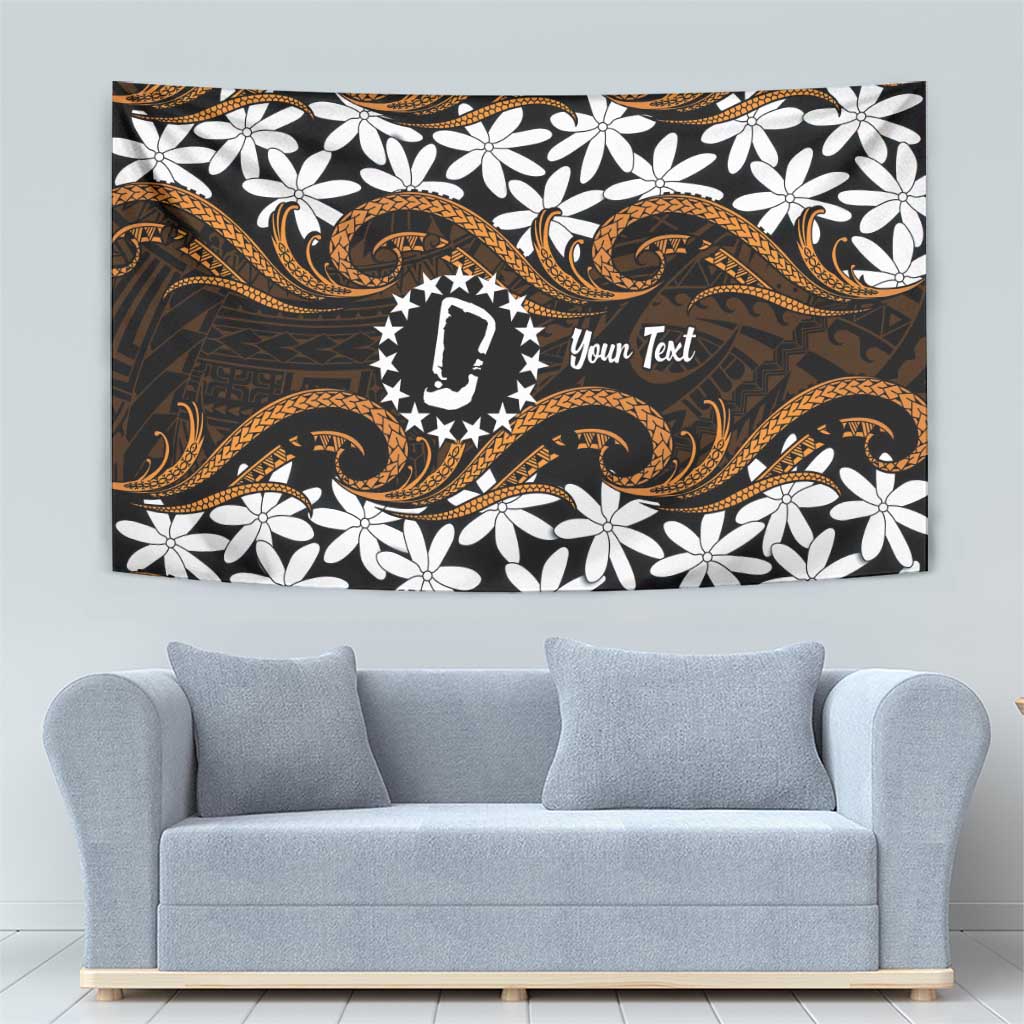 Personalised Cook Islands Rakahanga Tapestry Tiare Maori Polynesian Waves Tattoo LT14 - Polynesian Pride
