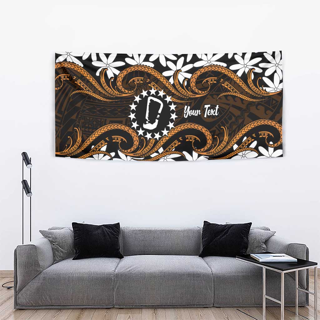 Personalised Cook Islands Rakahanga Tapestry Tiare Maori Polynesian Waves Tattoo LT14 - Polynesian Pride