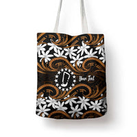 Personalised Cook Islands Rakahanga Tote Bag Tiare Maori Polynesian Waves Tattoo LT14 - Polynesian Pride