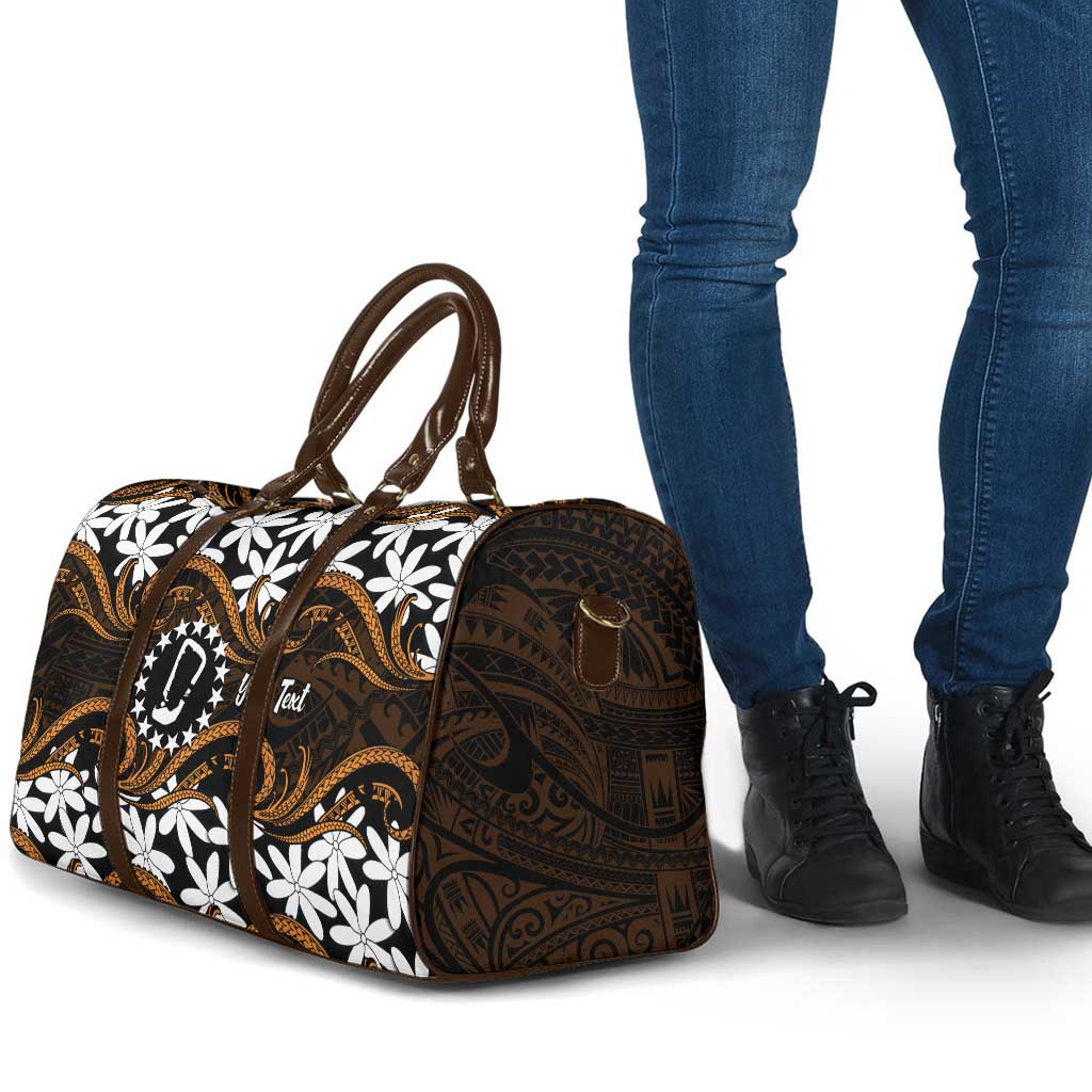 Personalised Cook Islands Rakahanga Travel Bag Tiare Maori Polynesian Waves Tattoo LT14 - Polynesian Pride