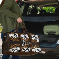 Personalised Cook Islands Rakahanga Travel Bag Tiare Maori Polynesian Waves Tattoo LT14 - Polynesian Pride