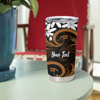 Personalised Cook Islands Rakahanga Tumbler Cup Tiare Maori Polynesian Waves Tattoo LT14 - Polynesian Pride