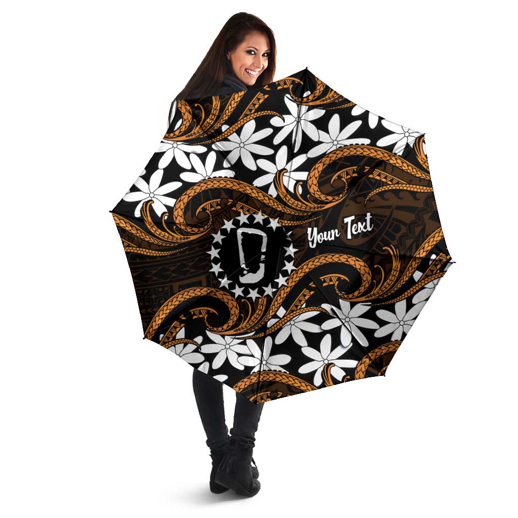 Personalised Cook Islands Rakahanga Umbrella Tiare Maori Polynesian Waves Tattoo LT14 - Polynesian Pride