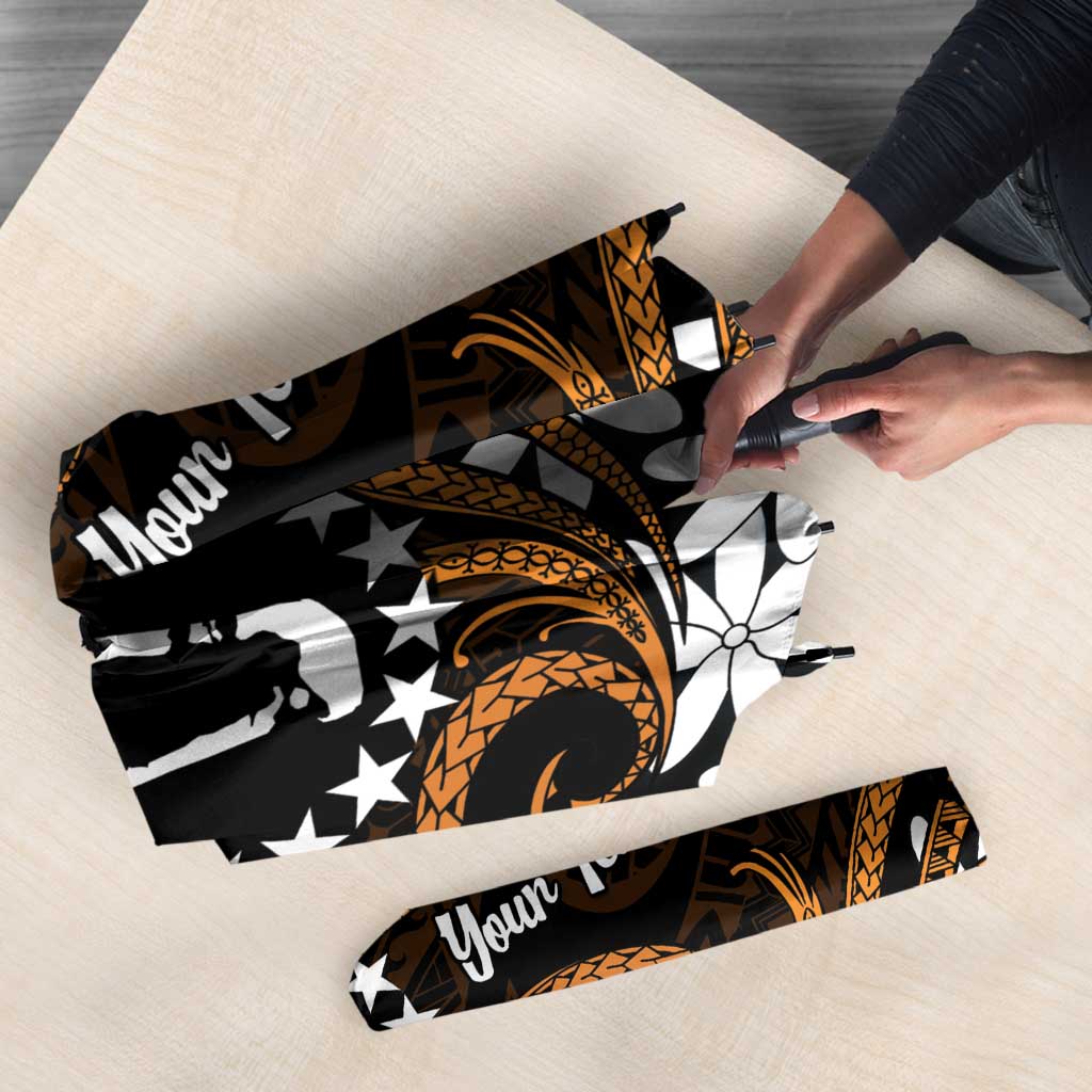 Personalised Cook Islands Rakahanga Umbrella Tiare Maori Polynesian Waves Tattoo LT14 - Polynesian Pride