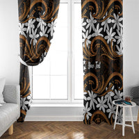Personalised Cook Islands Rakahanga Window Curtain Tiare Maori Polynesian Waves Tattoo LT14 - Polynesian Pride