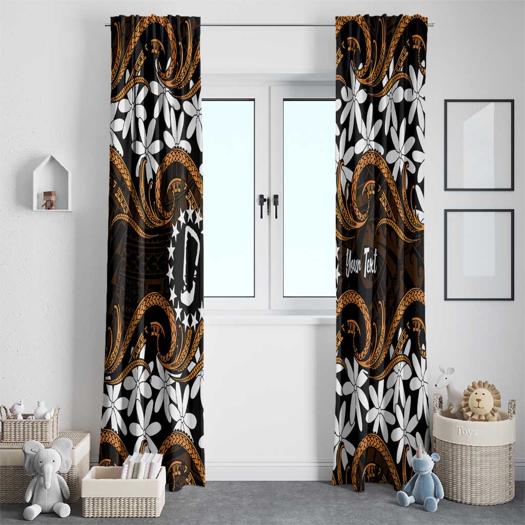 Personalised Cook Islands Rakahanga Window Curtain Tiare Maori Polynesian Waves Tattoo LT14 - Polynesian Pride