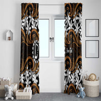 Personalised Cook Islands Rakahanga Window Curtain Tiare Maori Polynesian Waves Tattoo LT14 - Polynesian Pride
