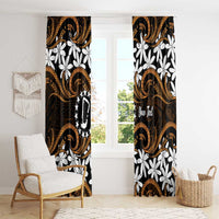 Personalised Cook Islands Rakahanga Window Curtain Tiare Maori Polynesian Waves Tattoo LT14 - Polynesian Pride