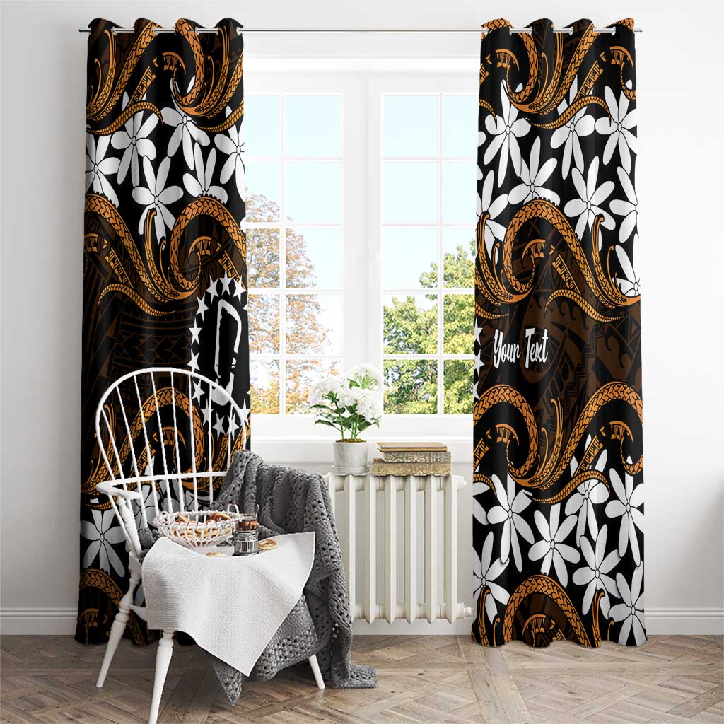 Personalised Cook Islands Rakahanga Window Curtain Tiare Maori Polynesian Waves Tattoo LT14 - Polynesian Pride