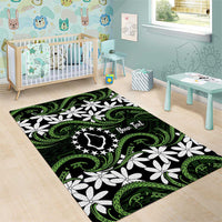 Personalised Cook Islands Palmerston Area Rug Tiare Maori Polynesian Waves Tattoo LT14 - Polynesian Pride