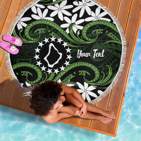Personalised Cook Islands Palmerston Beach Blanket Tiare Maori Polynesian Waves Tattoo