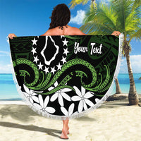 Personalised Cook Islands Palmerston Beach Blanket Tiare Maori Polynesian Waves Tattoo