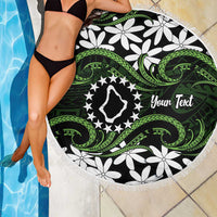 Personalised Cook Islands Palmerston Beach Blanket Tiare Maori Polynesian Waves Tattoo